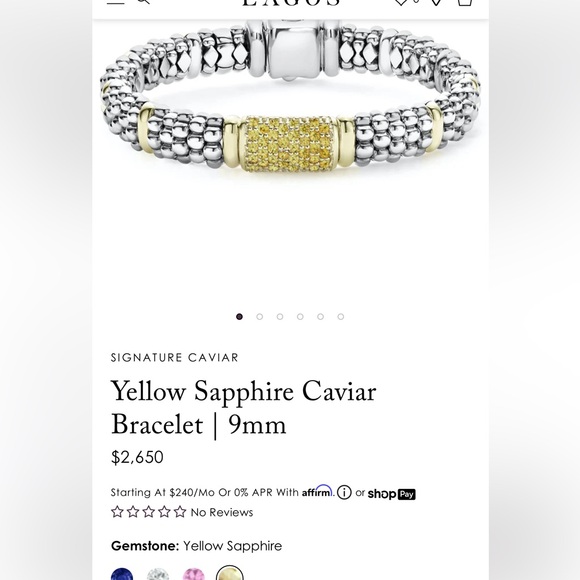 LAGOS SIGNATURE CAVIAR Yellow Sapphire Caviar Bracelet | 9mm - Picture 13 of 13